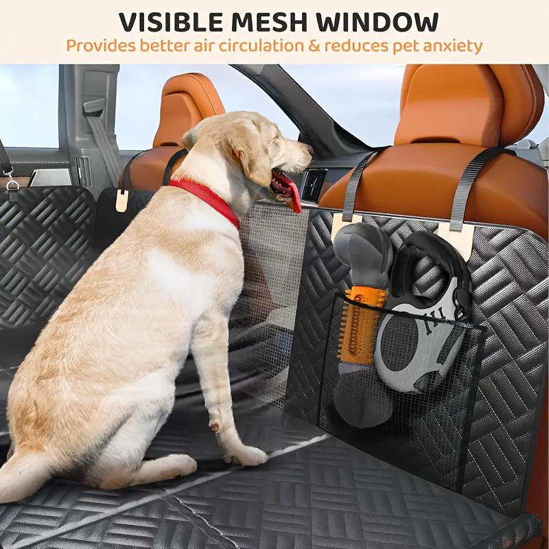 Back Seat Extender for Dogs,Holds 420Lbs,Waterproof Dog Car Seat Cover for Back Seat with Hard Bottom,2025 Upgraded Material Dog Hammock for Car,Easy to Use and Clean Protector