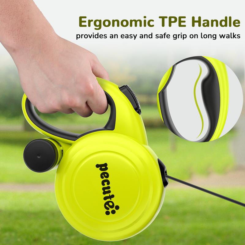 Pecute 32Ft Retractable Dog Leash with Reflective Strips