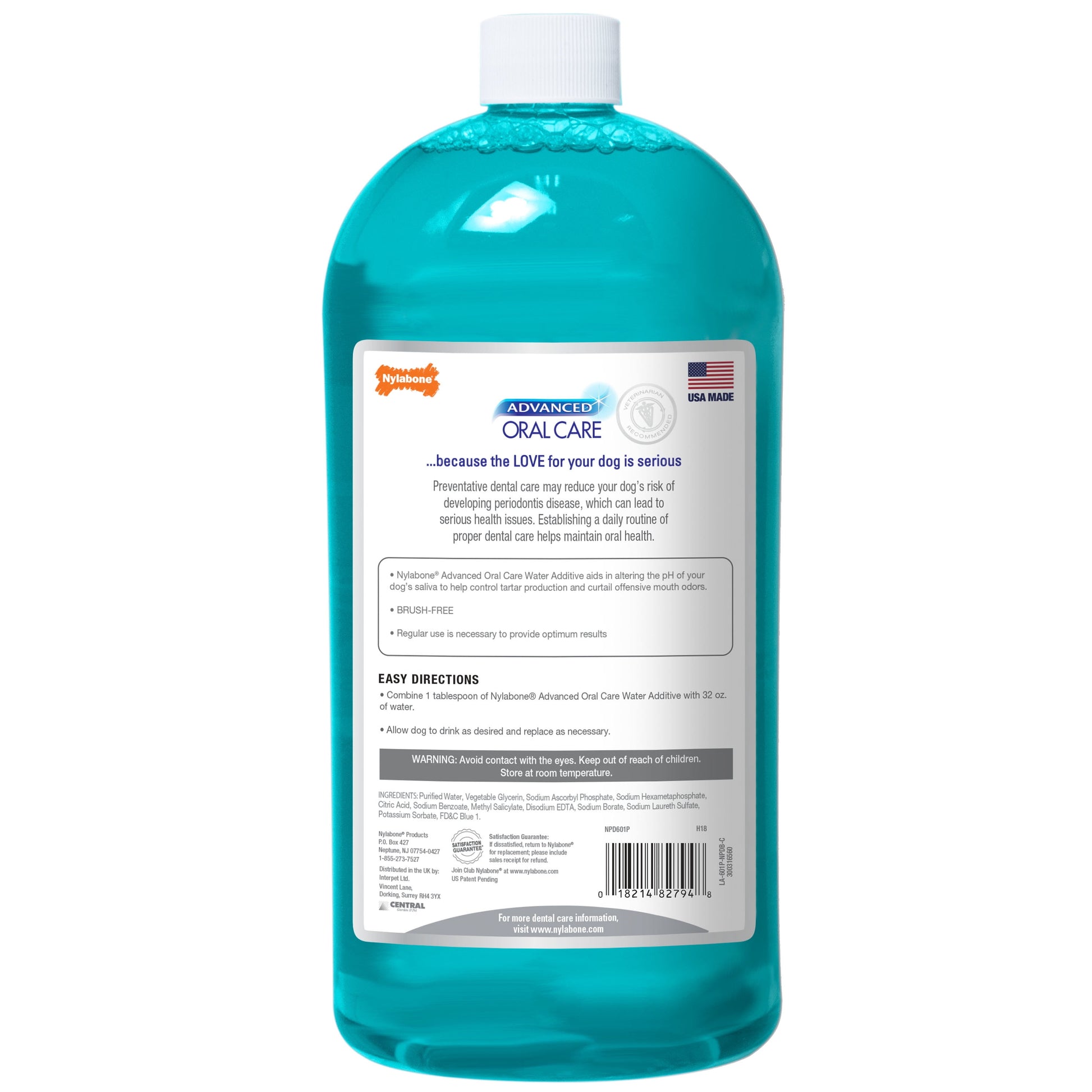 Advanced Oral Care Water Additive Ultra Clean Tartar Control for Dogs, 32 Oz