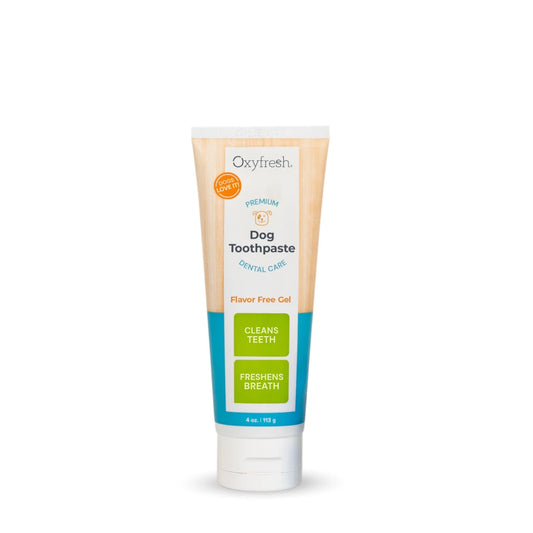 Premium Dog Dental Gel Toothpaste, Best Way to Clean Teeth & Remove Plaque for Dogs, Flavor Free, 4 Oz.