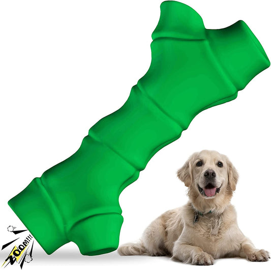 Squeaky Dog Toys for Aggressive Chewers,Indestructible Christmas Dog Chew Toy,Tough Dog Toys,Interactive Dog Bones,Natural Rubber Dogs-Teeth Cleaning Chews for Large/Medium Breed Dogs