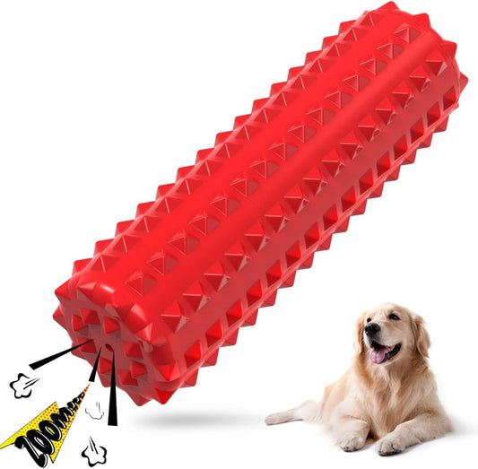 Dog Toy, Squeaky, Tough, Durable Stick Chew Toy for Large Dogs, Puppies and Aggressive Chewers with Non-Toxic Natural Rubber (Medium/Large Dog, Stick)